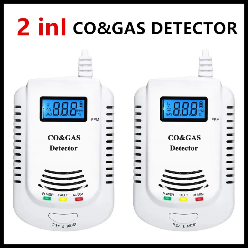 Natural Gas Detector And Carbon Monoxide CO Detector, Combustible Gas Leak Detector Monitor For Co, Lpg, Methane In Kitchen