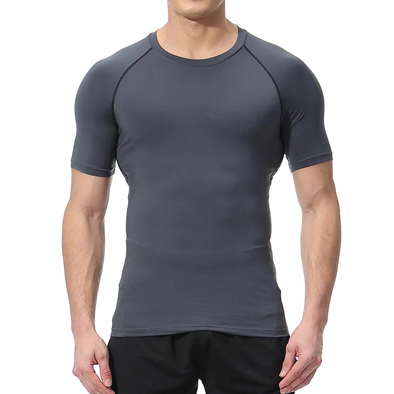 Camicie a compressione a maniche corte con stampa numero teschio per uomo T-shirt sportive estive ad asciugatura rapida T-shirt da corsa per allenamento in palestra