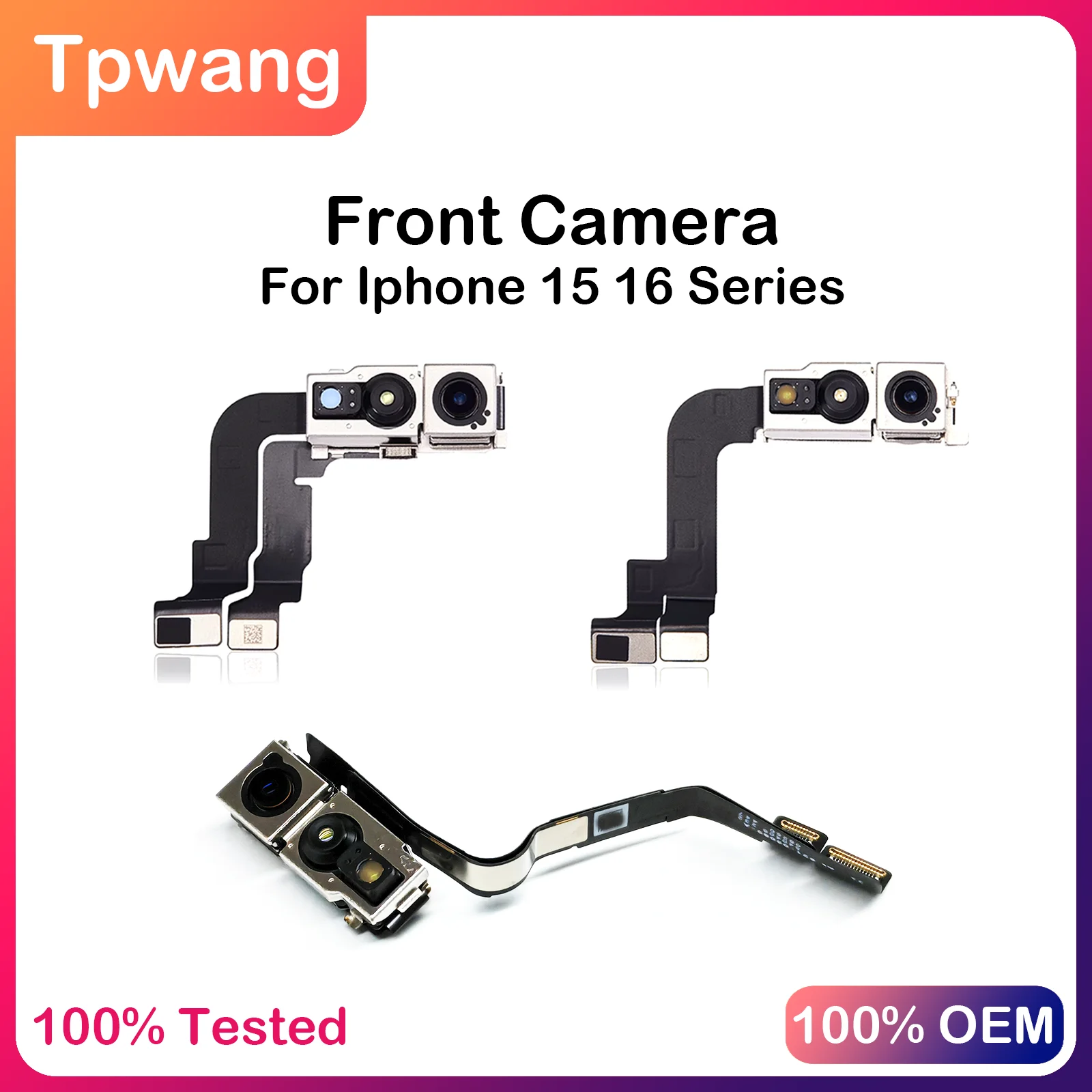 1 PCS/5 PCS Front Camera Voor iphone 15 16 Serie front Camera Flex kabel onderdelen Voor iphone 15 16 pro max plus mini