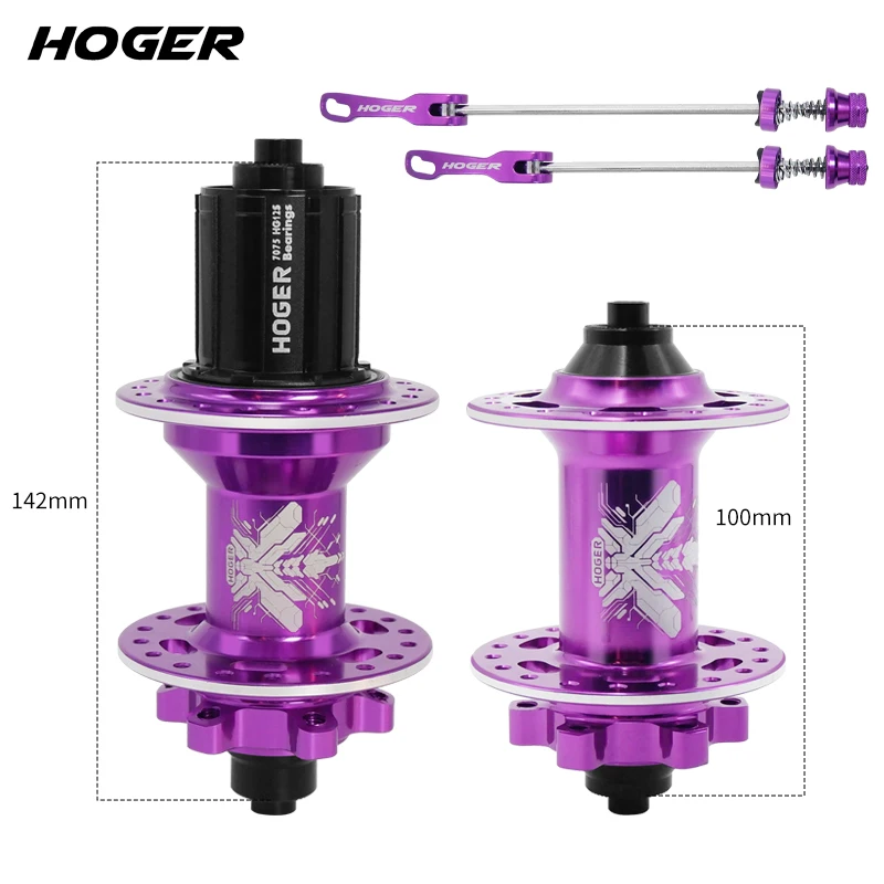 HOGER MTB Hub الجبهة الخلفية 32 36 ثقوب QR من خلال المحور تبادل دراجة هوائية جبلية مكبح قرصي دراجة محاور HG 120 انقر فوق المحور 6 تحمل