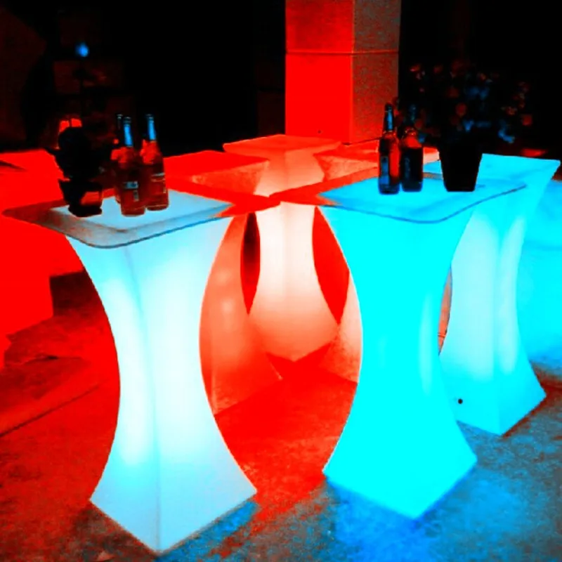 New Rechargeable LED Luminous cocktail table waterproof glowing led bar table lighted up coffee table bar kTV disco party supply