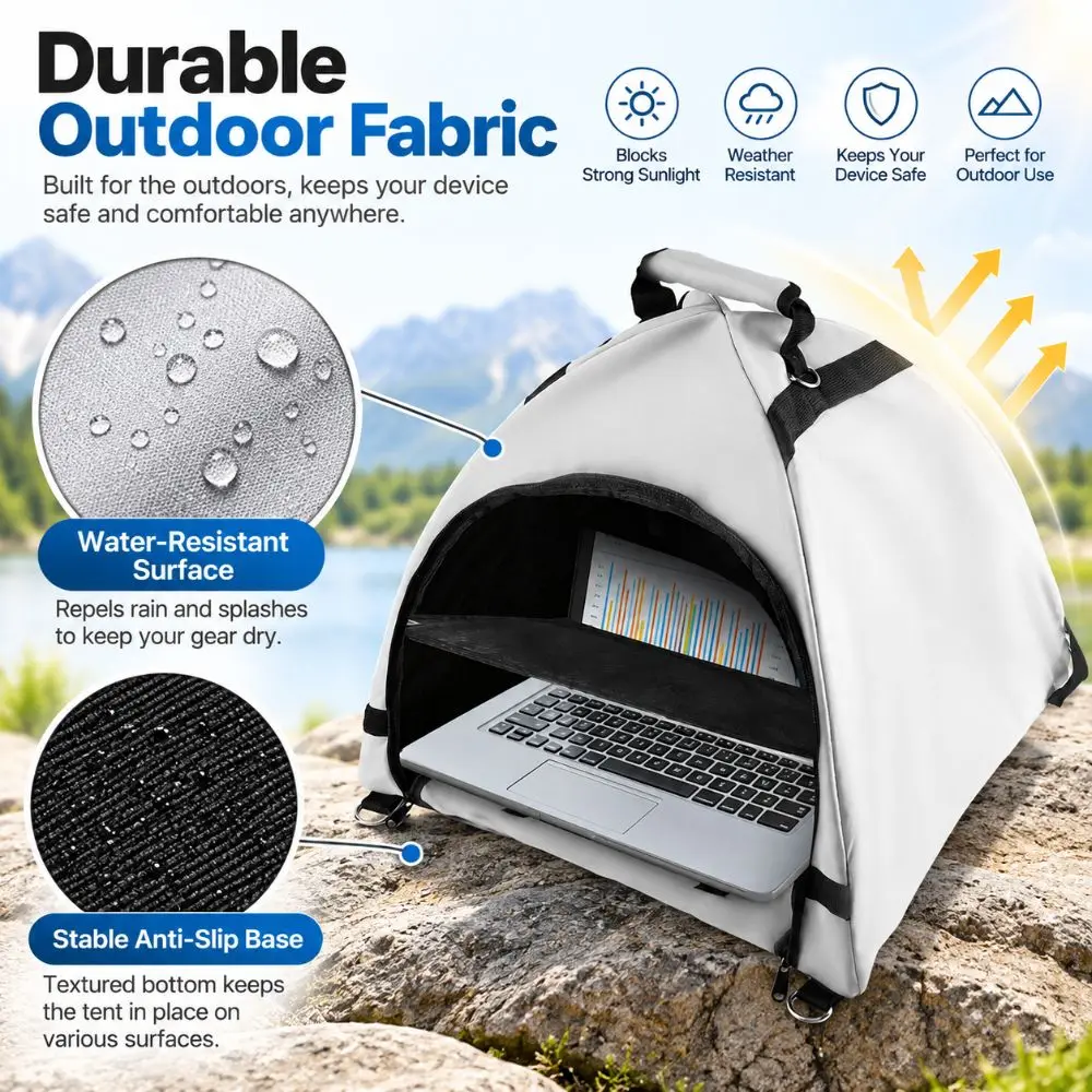Anti-Glare Laptop Sun Shade Privacy Shield Anti-Slip Privacy Work Tent Portable Foldable Screen Hood Bright Sunlight