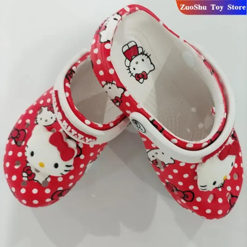 

2025 New Summer Hellokitty Hole Shoes Breathable Non-Slip Lightweight Cartoon Cute Bund Outdoor Indoor Sandals Slippers Kids
