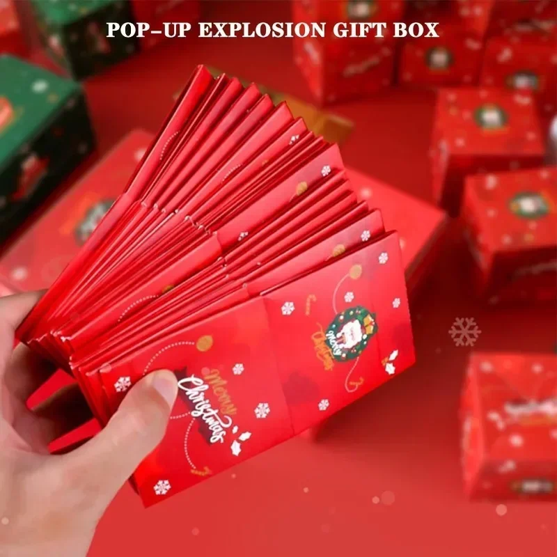 Christmas Gift Box Diy Folding Paper Boxs Money Pop Up Birthday Wedding Surprise Bounce Boxs Explosion Red Envelope Gift Box Set