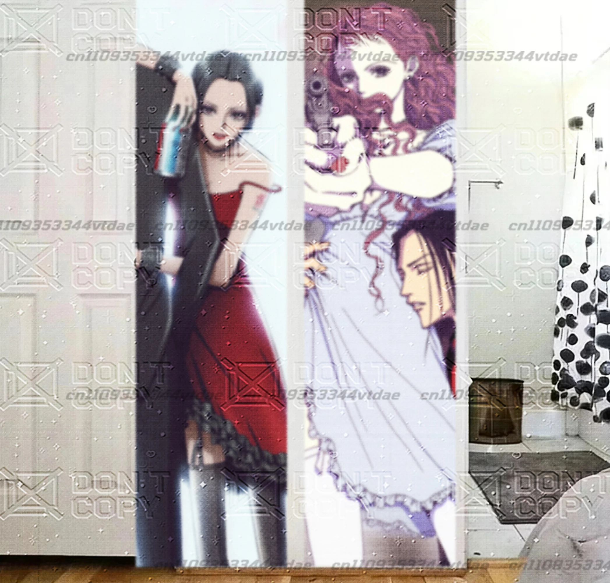 40×150cm Vertical NANA Tapestry Oosaki Nana Red Off Shoulder Dress Anime Wall Hanging Dark Aesthetic Manga Room Background Cloth