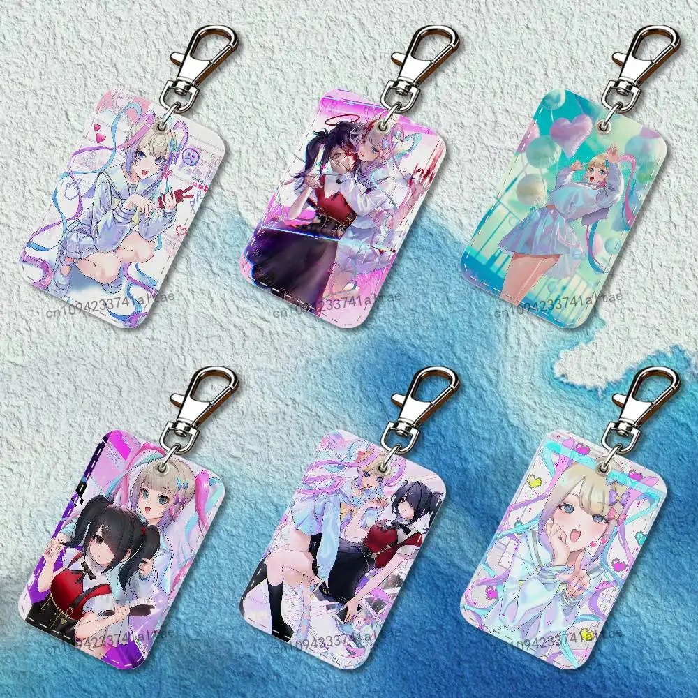 

N-Needy Girl O-Overdose Rectangle Card Case Leather Card Holder Keychain Key Ring Transportation Card Case