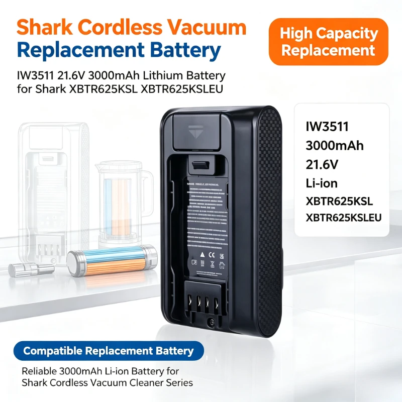 IW3511 21.6V 3000mAh Replacement Lithium Battery For Shark XBTR625KSL XBTR625KSLEU Cordless Vacuum Cleaner