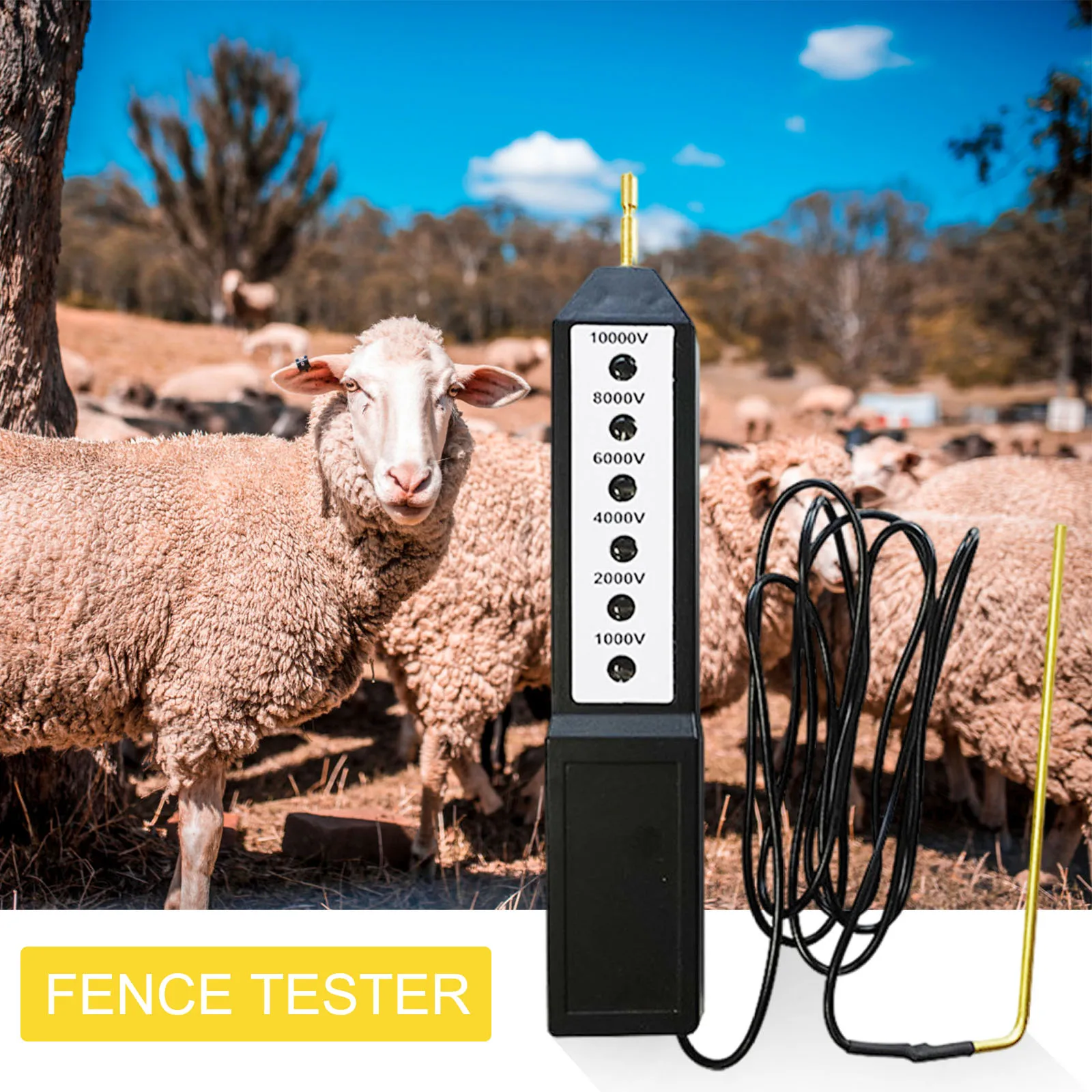 Ranch Electronic Fence Voltage Tester Farm Fence Pressure Tester Detector 10Kv Neon Bubble Manometer Measuring Instruments