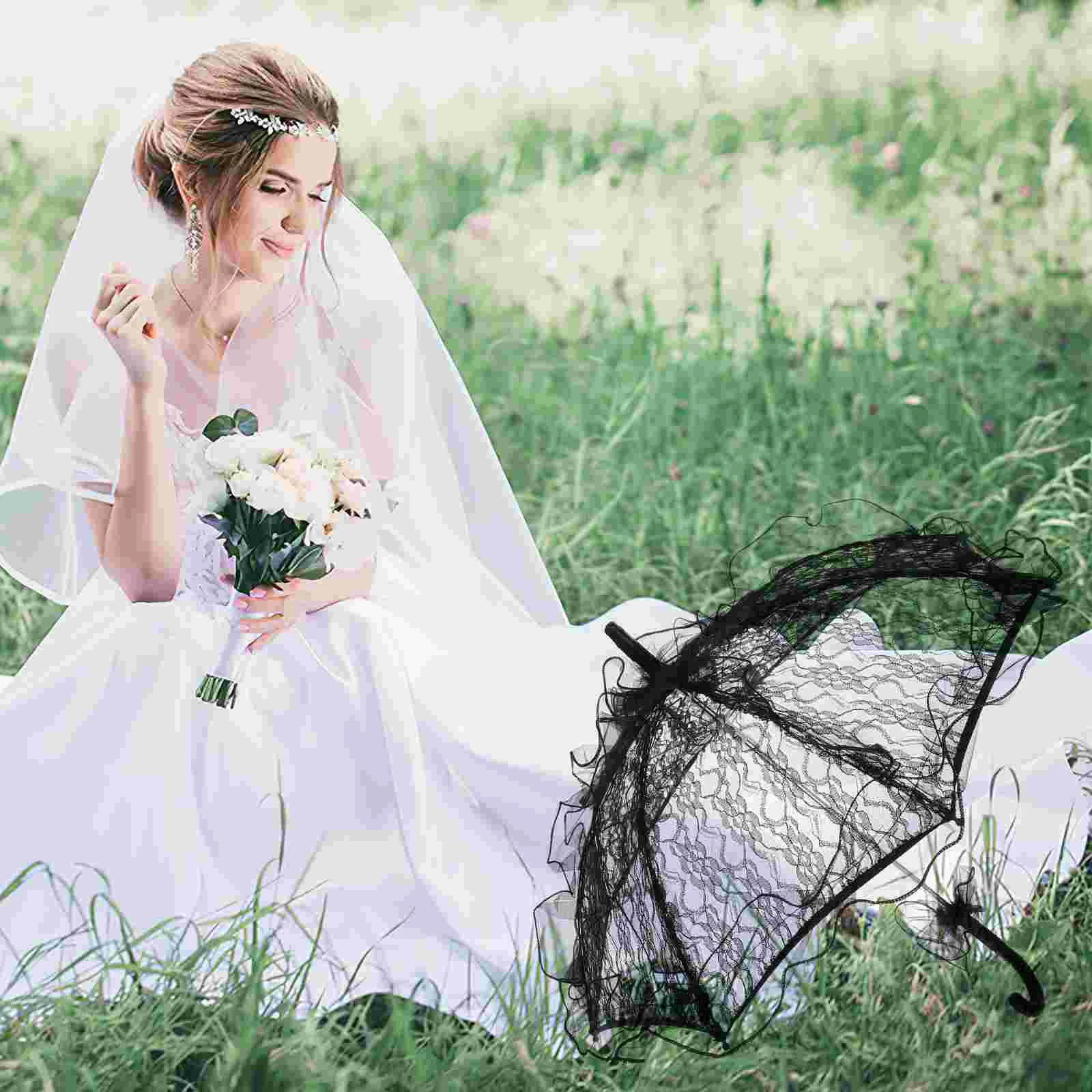 Umbrella Halloween Prop Sun Bridesmaid Parasol European Style Bridal Decorative Costume Accessory Collapsible