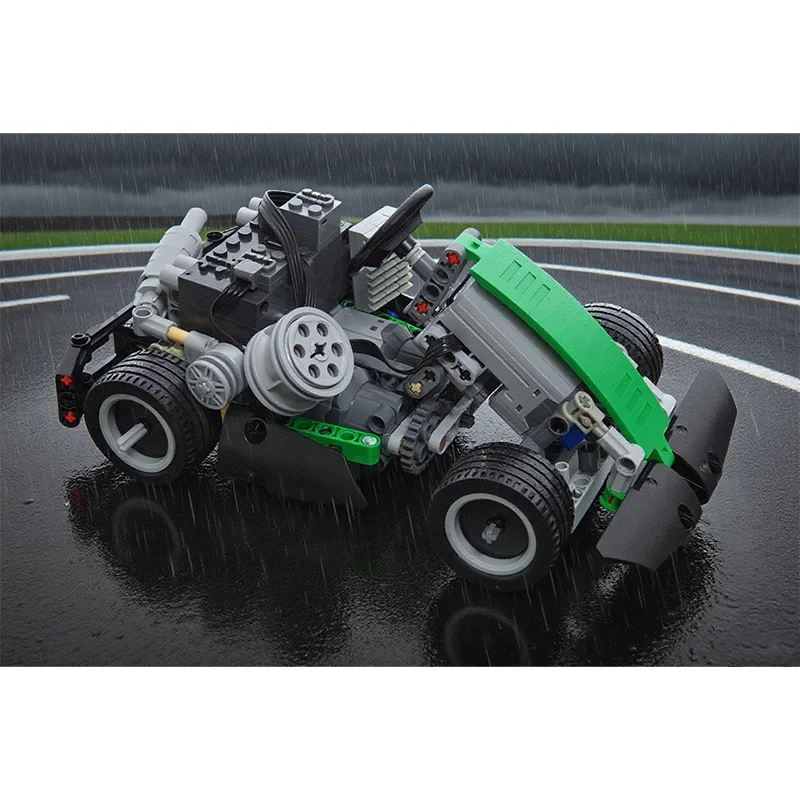

Строительные блоки, игрушки для мальчиков, MOC, модель автомобиля с дистанционным управлением, 220 деталей, гоночный картинг для детей, креативная игра, STEM Learning