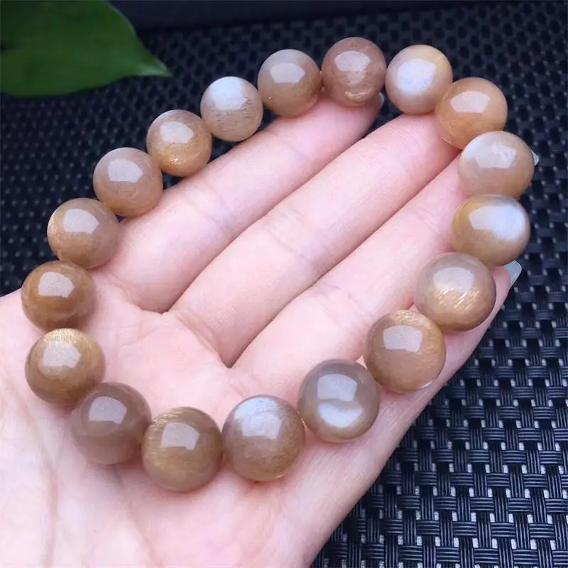 12MM Natural Golden Skeletal Quartz Bracelet Fashion Energy Stone Reiki Healing Crystal Strand Fengshui Gift 1PCS