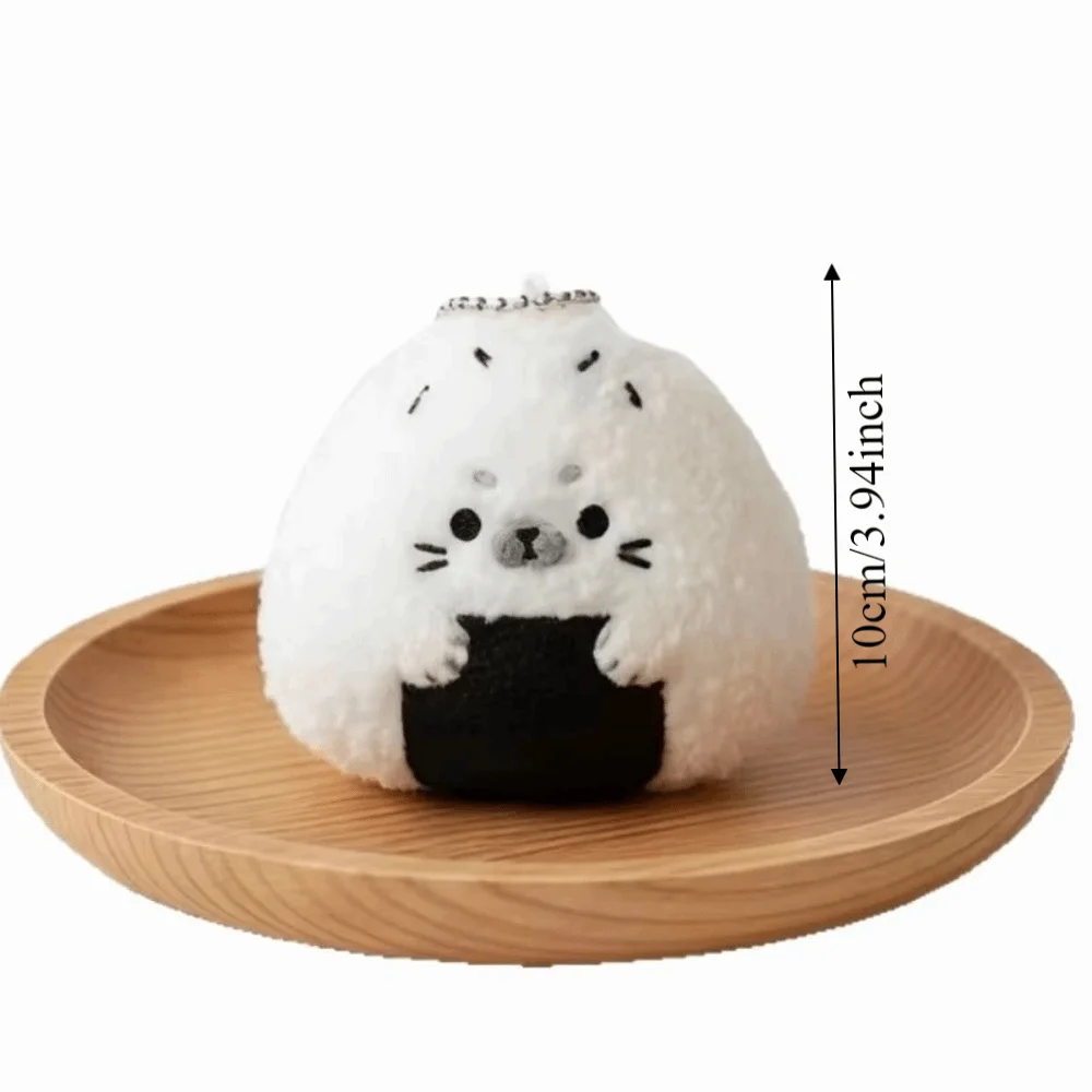 Rice and Vegetable Rice Ball Seal Keychain Bag Charms Fluffy Soft Seal Pendant Decoration Cute Seal Key Ring Women Girls view 6