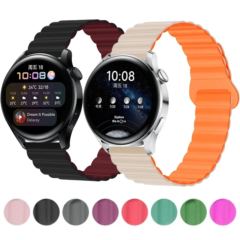 Pasek z pętlą magnetyczną do zegarka Samsung Galaxy Watch 6 5 4 40MM 44MM/4 6 Classic 46 43 47mm/5 Pro 45mm Silikonowy pasek do zegarka 20 mm 22 mm