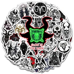 Glow in The Dark Stickers , 51 PCS Skull Evil Satan Waterproof Sticker Laptop Skateboard Phone Case Diy Decoration For Kid Toy