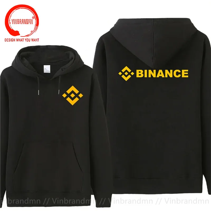 Men's Binance Exchange Coin Crypto Casual Zipper Hoodies Sweatshirts Hooded Pocket Jacket Mens Sport Outwear Binance Logo Hoodie