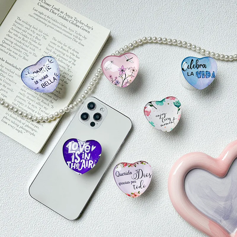 

Держатель для телефона в виде стеклянного шара-сердца, кольцо-подставка для мобильного телефона, аксессуар для iPhone 14