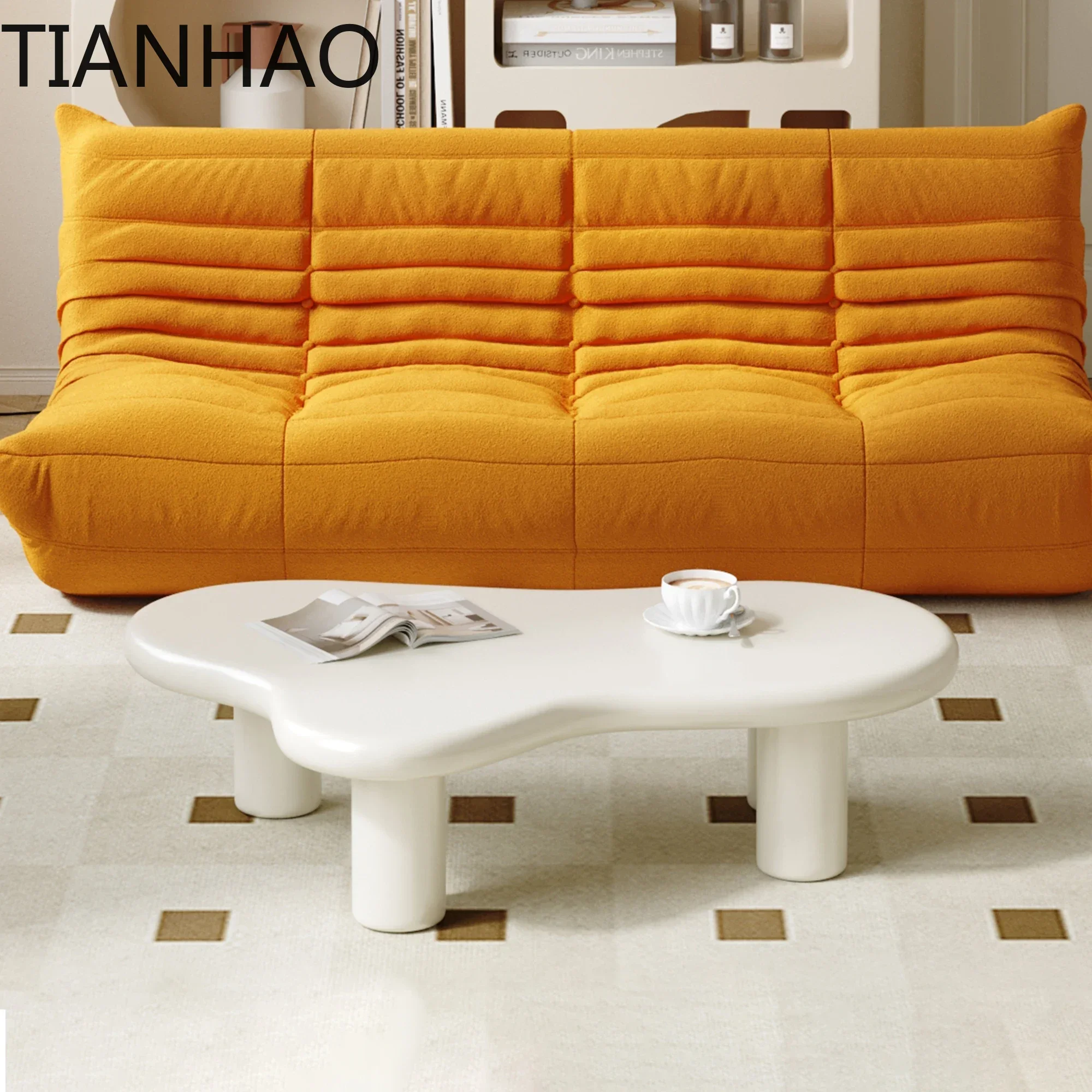Stock Drop Shipping Nordic Minimalist Mini Unique White Elegant Coffee Table Small Unit Cream Wind Cloud Tea Table