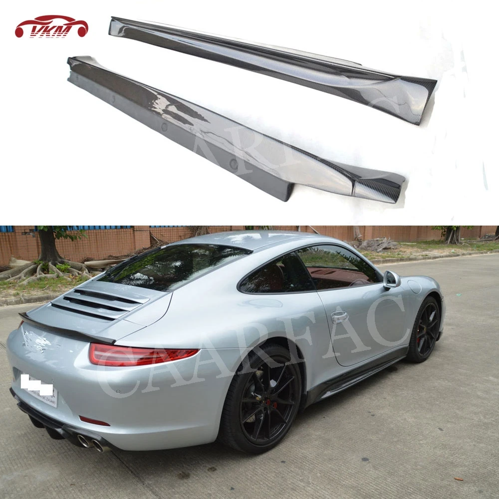 

Side Skirts Aprons fit for Porsche 911 991 GT3 Carrera 2012 2013 2014 2015 V Style Carbon Fiber Material Bumper Lip Protector