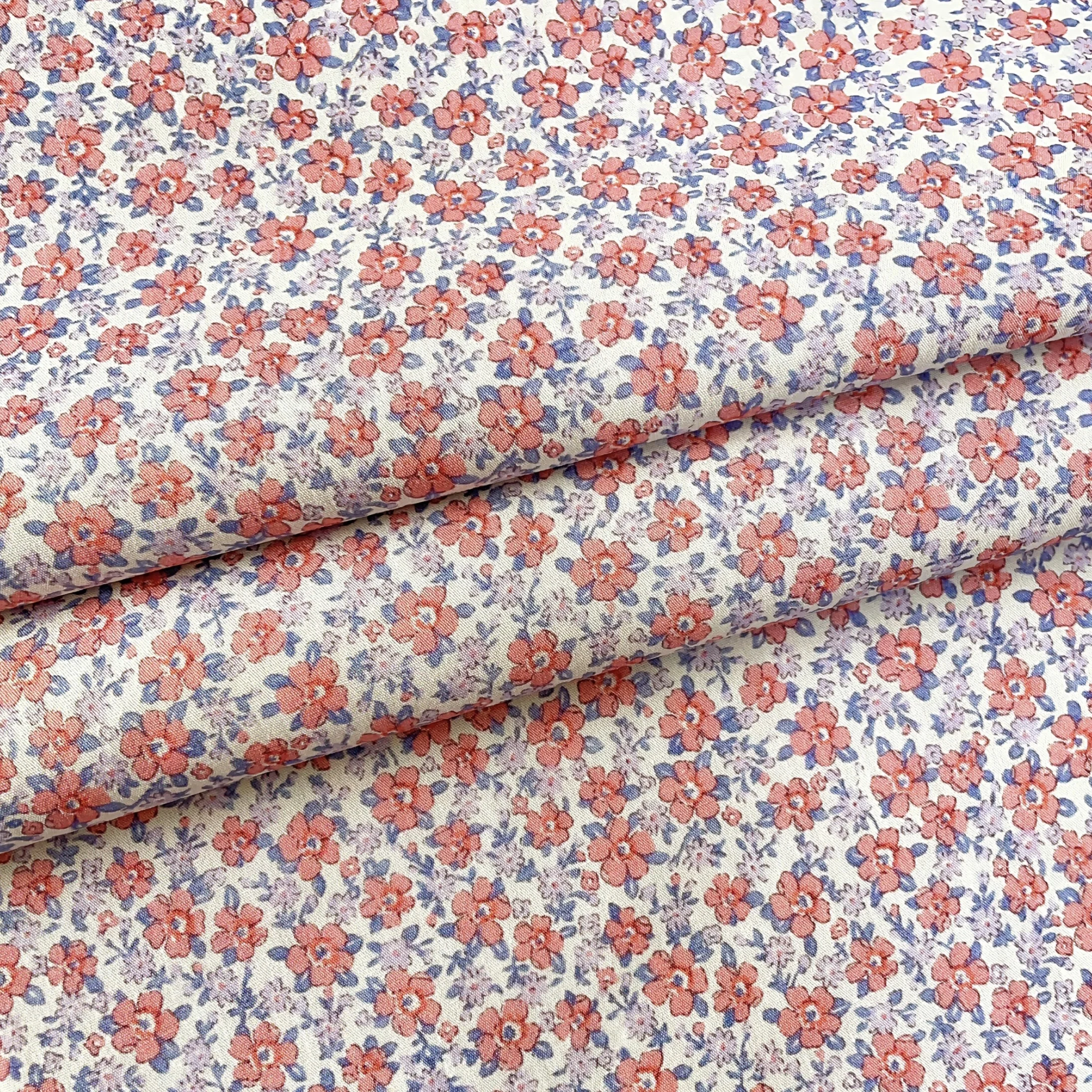 

Хлопковая ткань с цветочным принтом, ширина 145 см, розовая, с маленьким цветочным принтом, мягкий хлопковый материал для шитья, одежда «сделай сам», домашнее ремесло