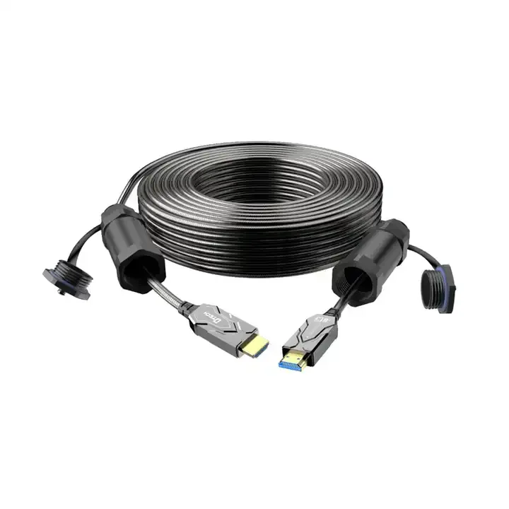 DTECH 8K 60Hz OD 5.8mm Active Optical Fiber 48Gbps 50M Gold Plated HDMI AOC Armoured Cable