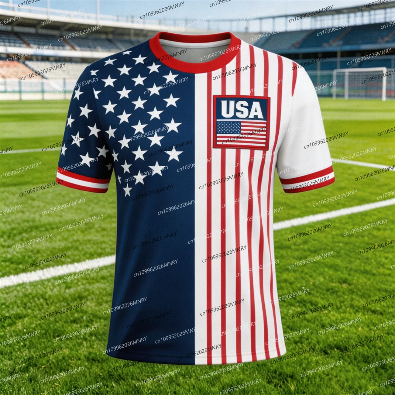 2026 America Flag Emblem tshirt Men T Shirt American Soccer 