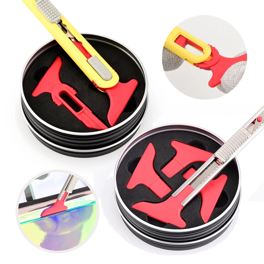 FOSHIO 2-In-1 Edge Tucking Head for Original NT Cutter Knife Edge Sealing & Seaming Tools for Car Wrap Vinyl Film Cutting Knife