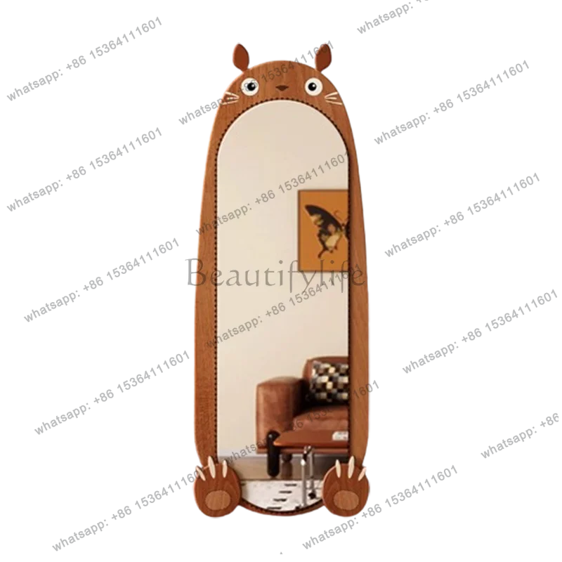 Espejo de pie de cuerpo entero para dormitorio de niñas, espejo de pared para ropa, espejo decorativo estético para dormitorio, decoración del hogar