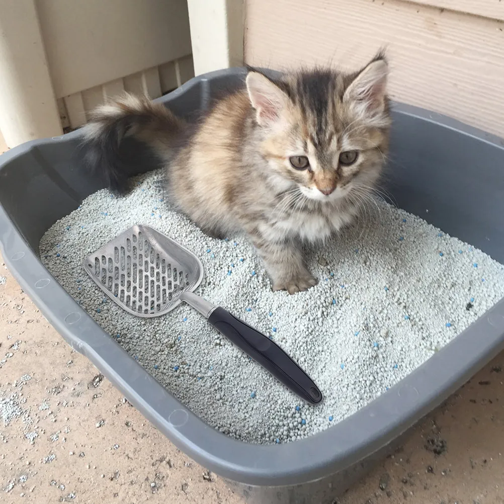 Metal Cat Litter Scoop Heavy Duty Shovel with Comfortable Grip Filtered Design for Easy Clump Scooping Litter Cleaning Tool