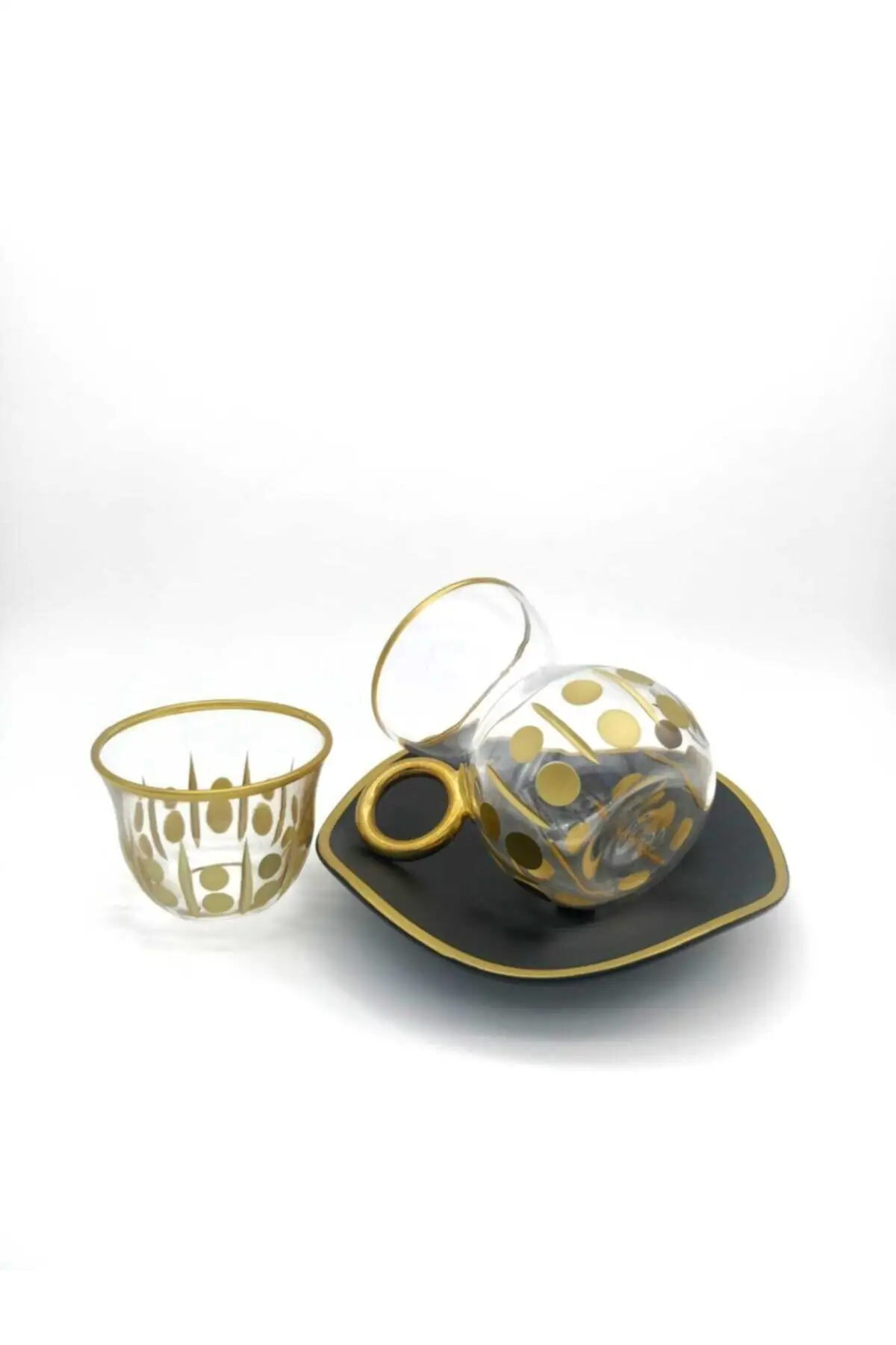 

Uras 18 Piece 6 Personality Decorated Cutout Tea Team English Tea Cup Glass Cup