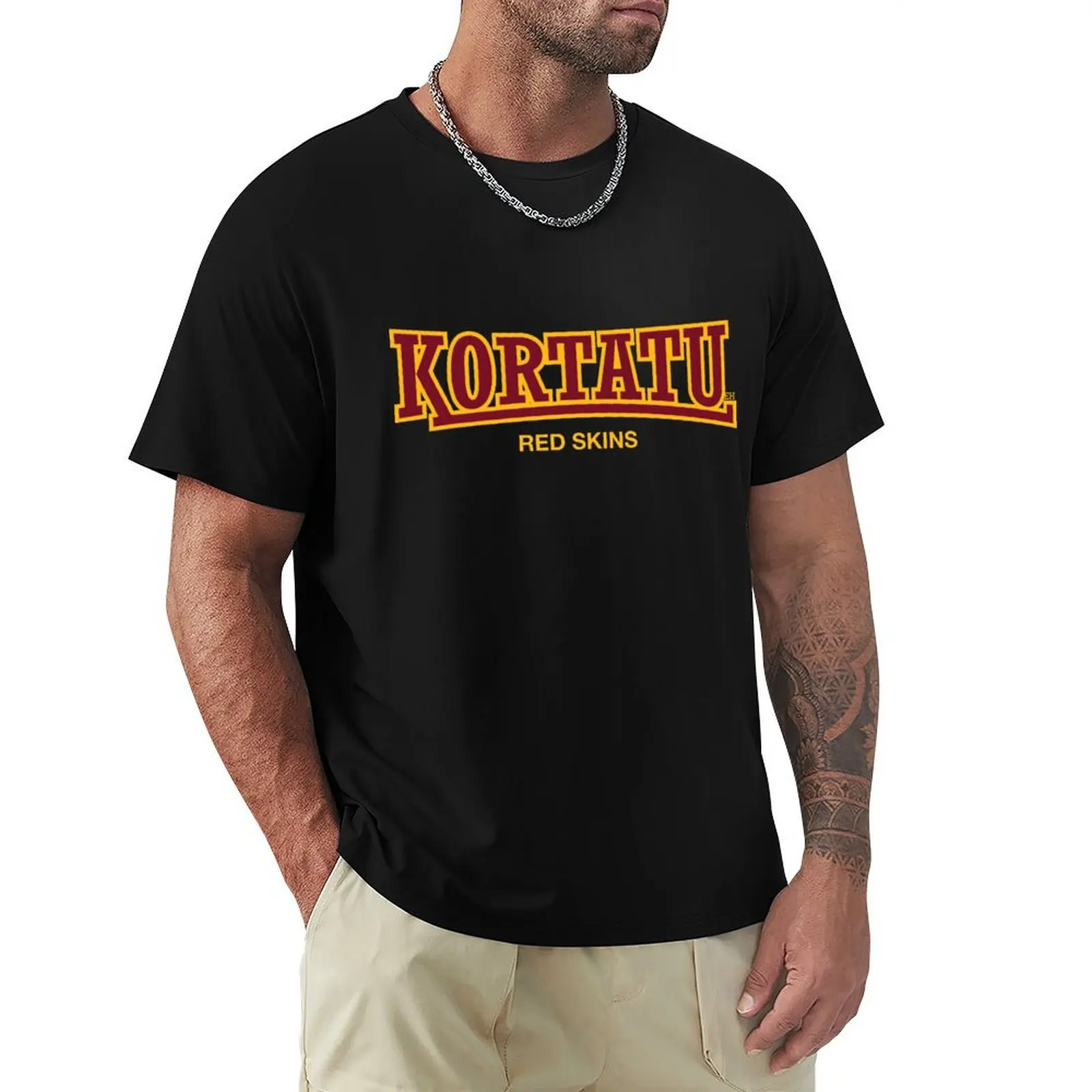 

KORTATU - Red Skins T-Shirt oversized t shirt vintage mens designer clothes