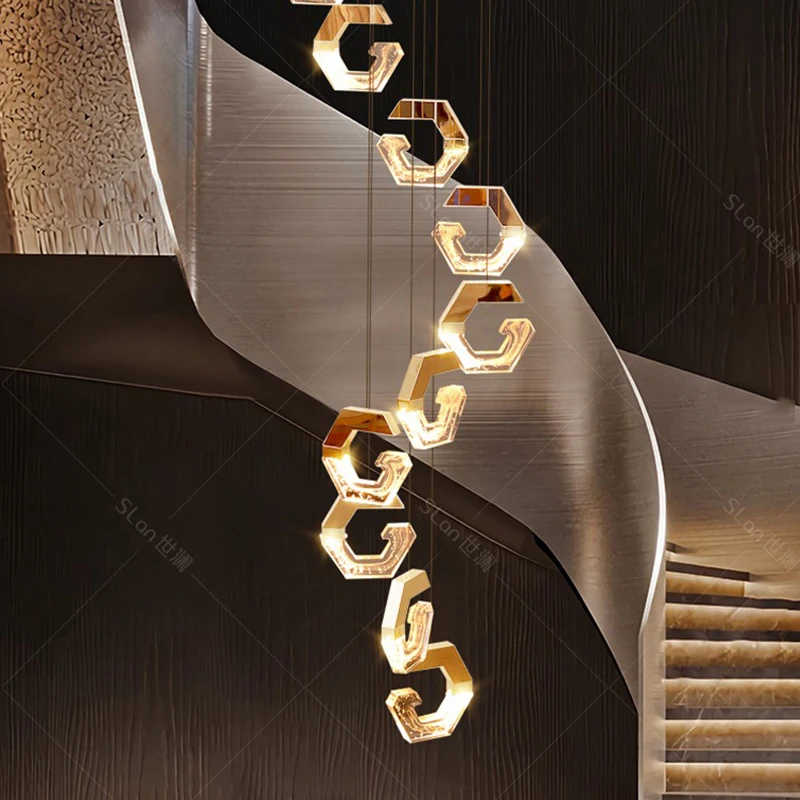 

Modern home decoration crystal chandelier, stair Pendant lamp, living room Pendant lights, interior lighting