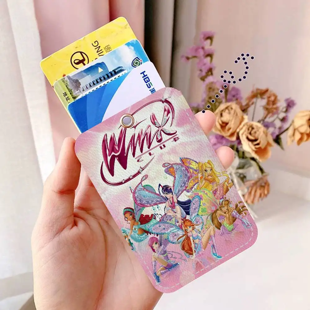 Cartoon W-Winx Niedlicher C-Club Schlüsselanhänger mit Ausweiskartenhalter, Buspass- und Essenskarten-Schutzhülle für Sicherheit – Detail 6