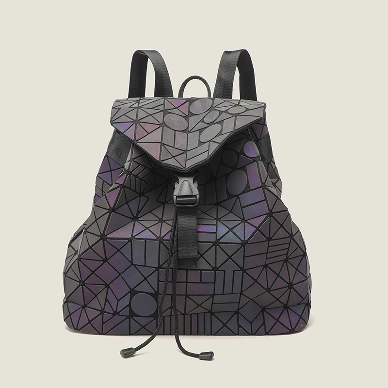 2023 Geometry New Women Backpack Fashion Holographic Shoulder Female Student Bags Woman\'s Shopping No Brand No Logo