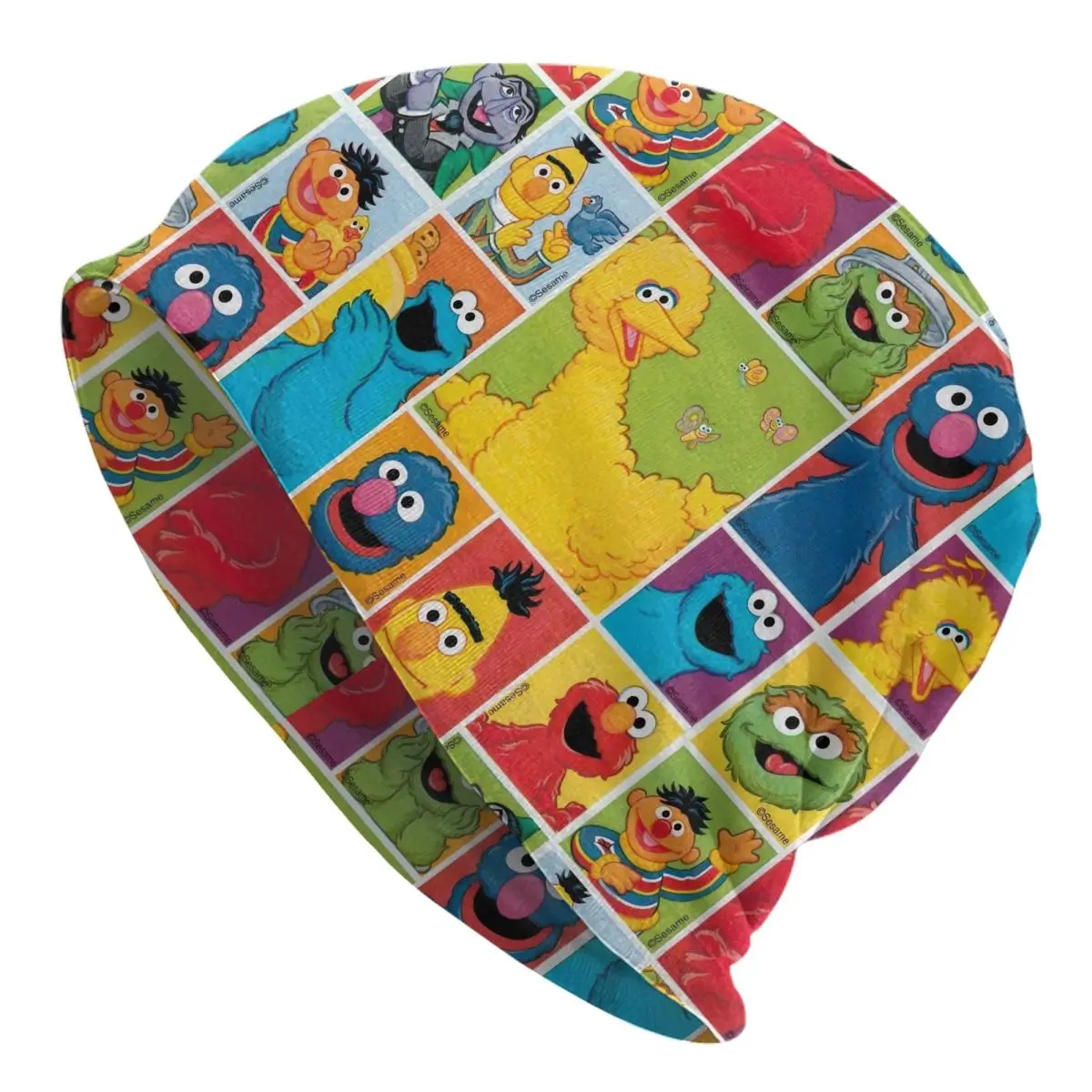 

Кепка с героями мультфильмов «Улица Сезам», большая птица, хип-хоп, мужские и женские уличные шапочки с черепами, весенние теплые шапки двойного назначения