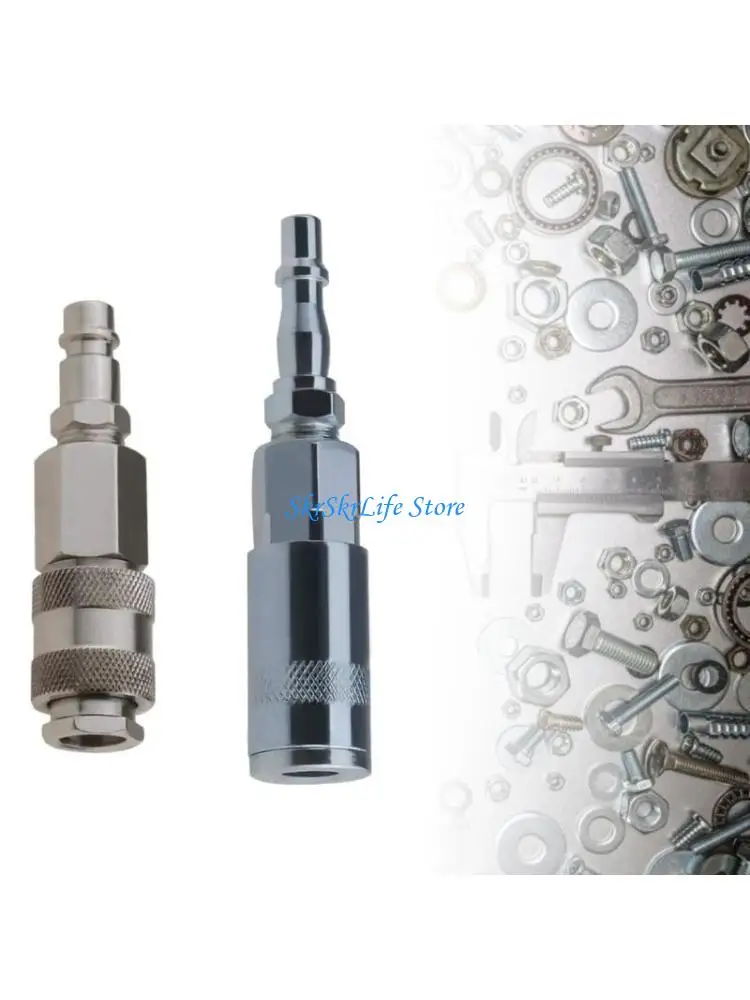 E65E 2Pcs Air Fitting Convertor Adapter European & PCL Air Fitting Conversion Adapter