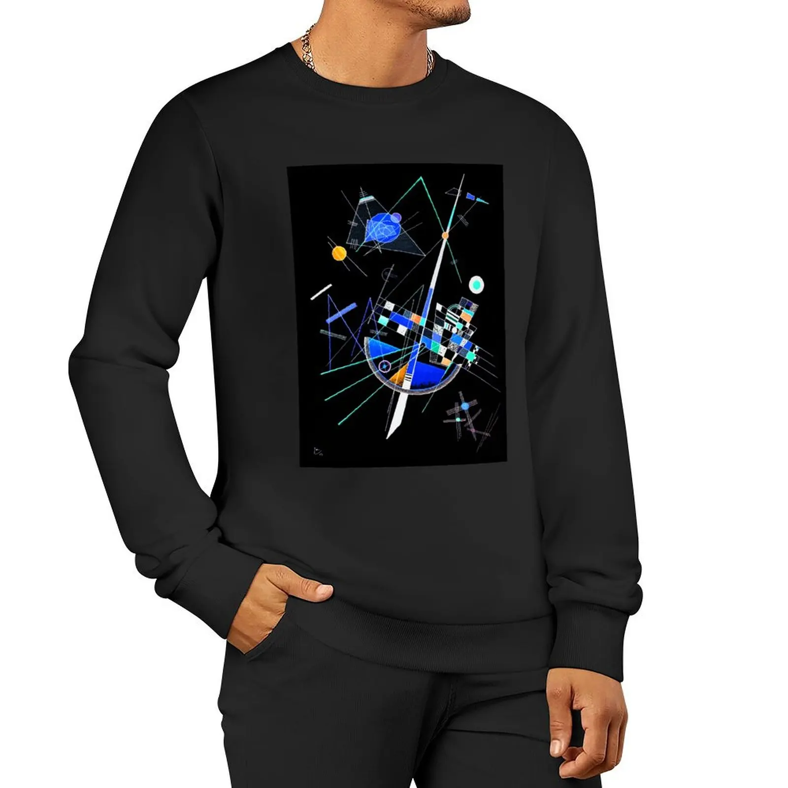 HD Altered Art: Kandinsky Delicate Tension Pullover Hoodie male clothes clothes for men aesthetic sweatshirts