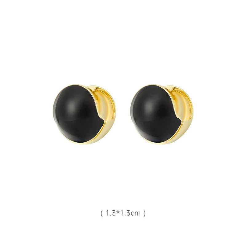 Double-sided Half-package French Earrings Women's Niche Design Retro Ear Studs Hong Kong Style All-match Earrings