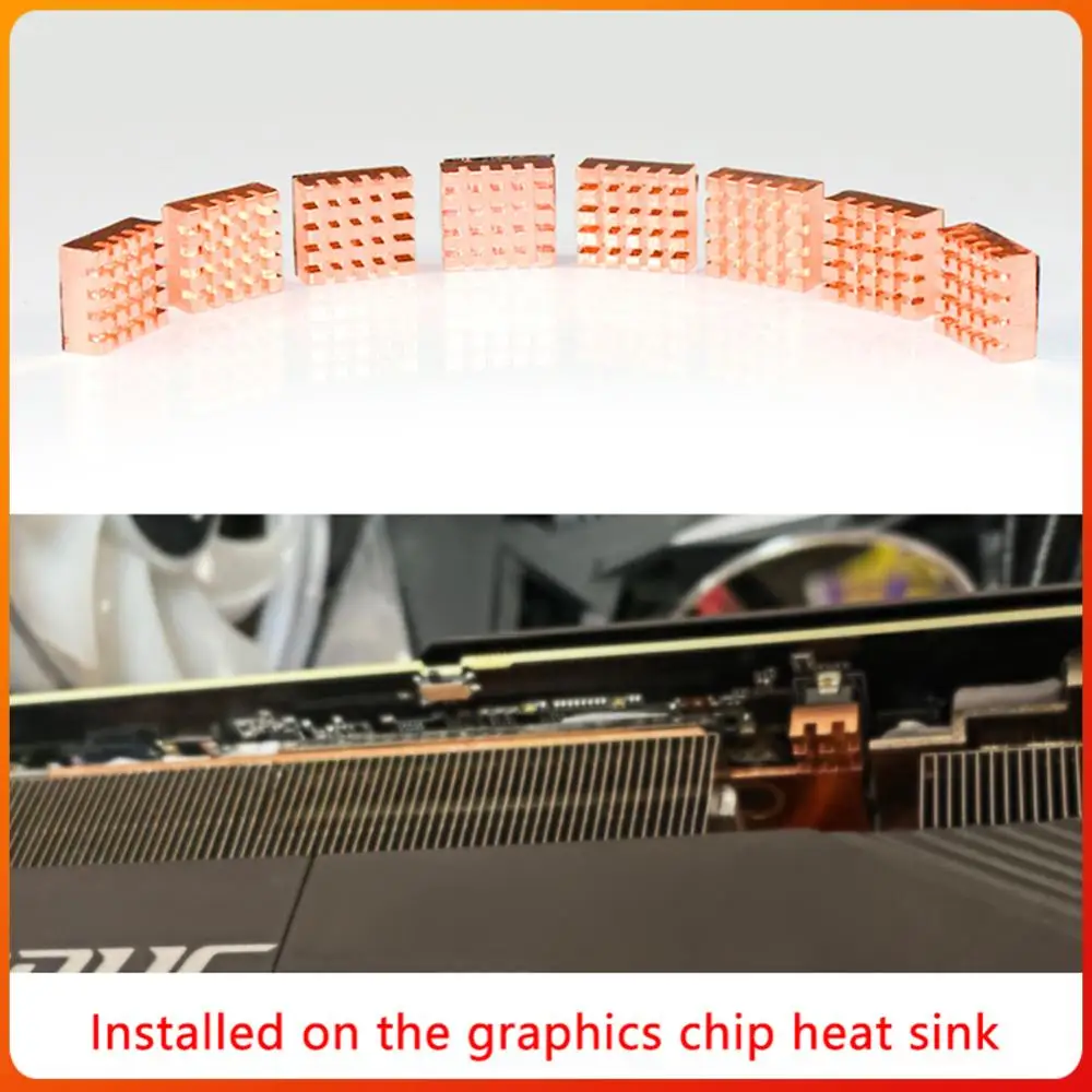 

8Pcs Pure Copper Laptop Notebook Cooler Heat Sink Memory IC Chipset Radiator Mini Laptop Graphics Card Computer