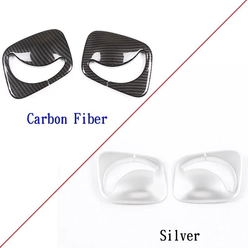 For Mercedes Benz B Class W247 2019-2020 ABS Silver/Carbon Fiber Car Seat Safety Belt Buckle Cover Stickers Car Accessories