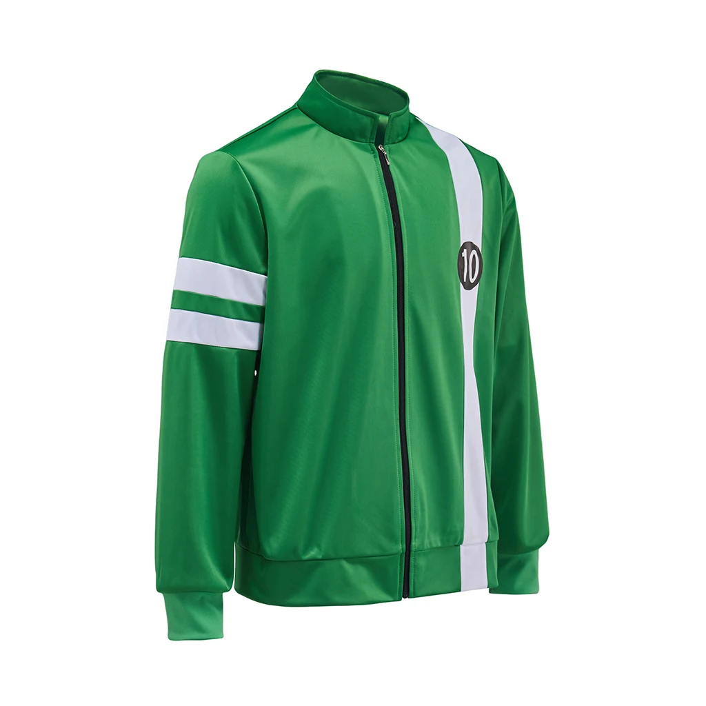 Ben Tennyson Cosplay Costume Ben Alien Force Tennyson Green Zipper Up Jacket Hoodies Mens Casual Sports Sweatshirt Halloween Out - view 3