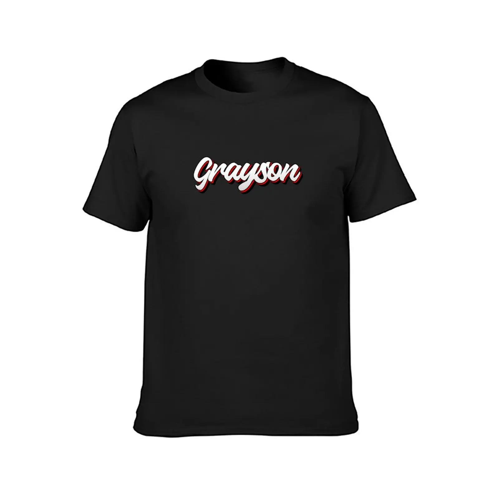 Retro Grayson Name Label T-Shirt plain quick drying heavyweights mens cotton t shirts