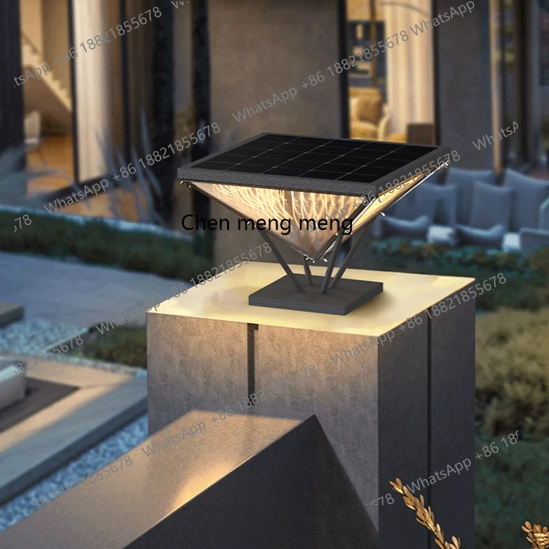 

Solar stigma lamp Outdoor courtyard Simple waterproof villa wall lamp Wall garden pillar lamp