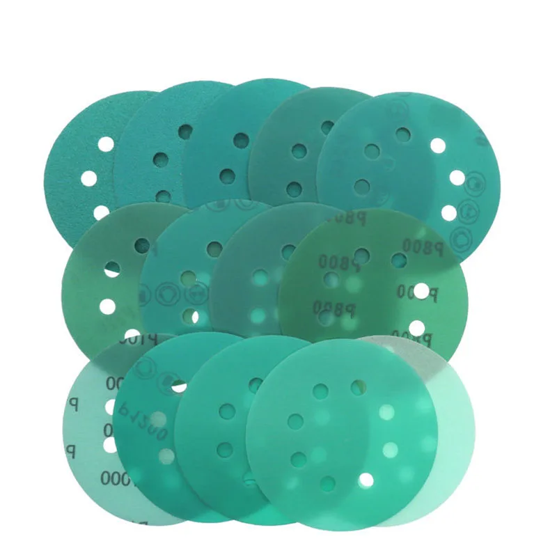5Pcs 5 Inch(125mm) 8 Holes 60 To 2000 Grits Hook And Loop Polyester Film Sandpaper Sanding Disc Abrasive Polishing Tools