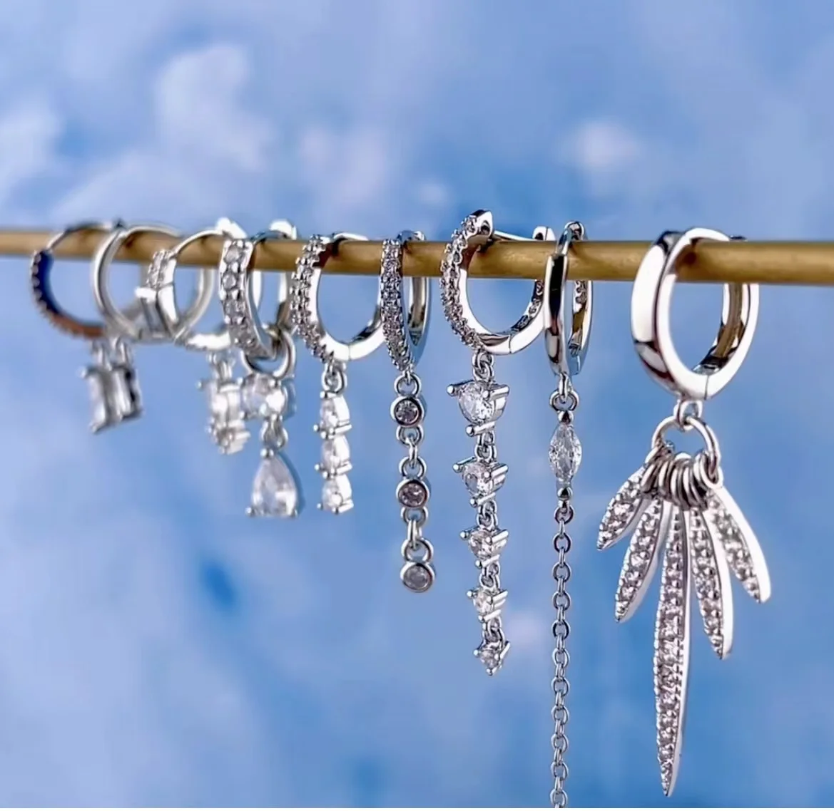 FLORATO 925 Sterling Silver Earrings Chain Tassel Pendant Earrings Zircon Silver Earrings for Women Trend Luxury Wedding Jewelry
