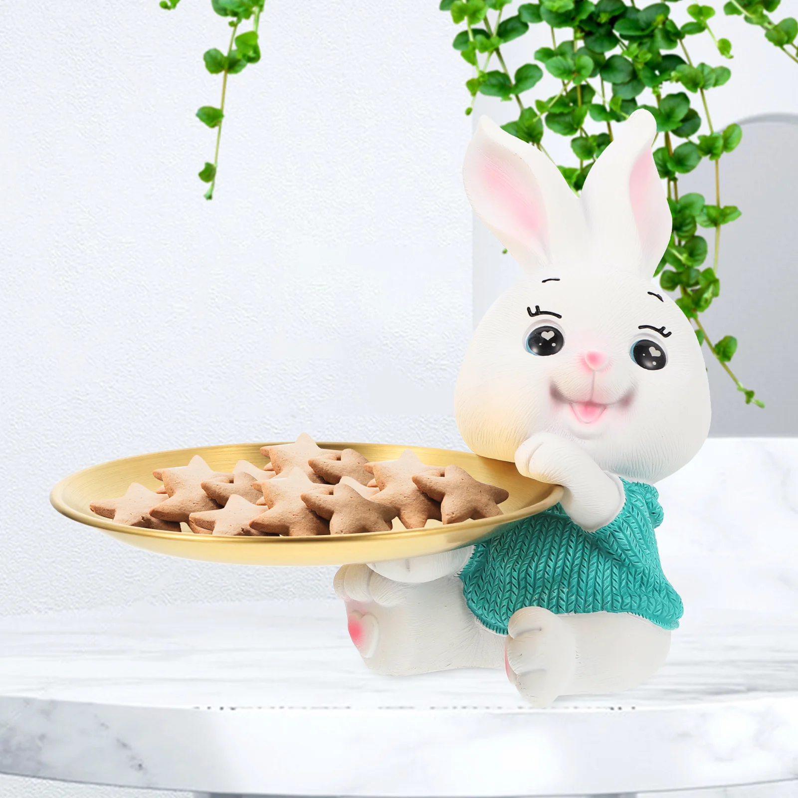 

Bunny Statue Storage Tray Home Decorative Jewelry Holder Thickened Not Easy Deformmultifunctional Ring Dish Women Necklace