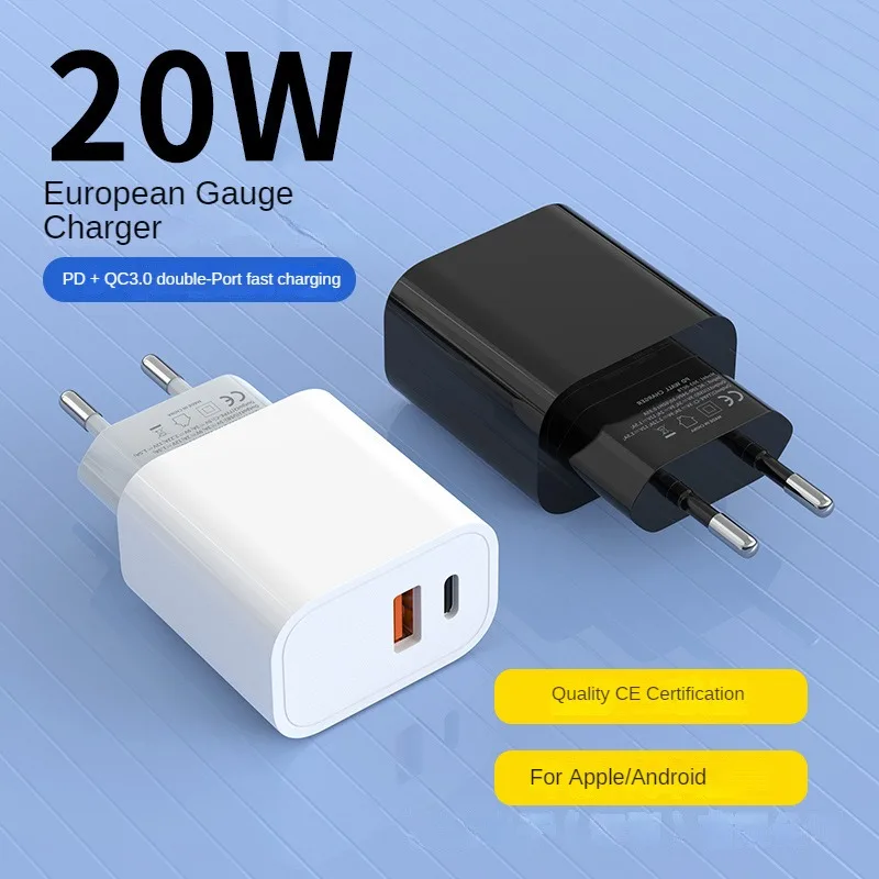 

20w Fast Charging USB A C Type Wall Charger Block PD QC 3.0 Power Adapter for iPhone 16 15 14 Pro Max iPad AirPods Tablet