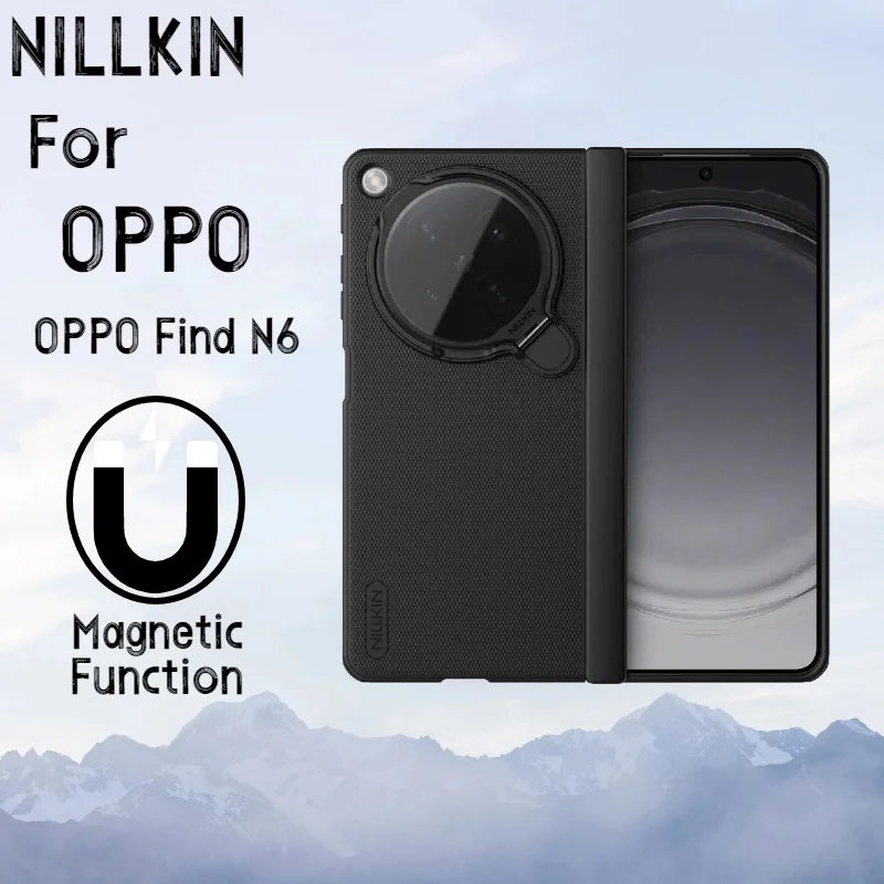 

NILLKIN For OPPO Find N6 MagSafe Case Frosted Shield Prop Magnetic Case Shockproof With Phone Holder Camera Cover For Find N6
