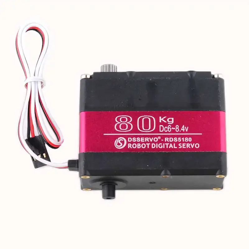 4 Sets RDS5180 80KG Digital Metal Robotic Servo 180/ 270 Degree 7.4V Double-shaft IP66 RC Servo Motor for 1/5 Robot RC Car DIY