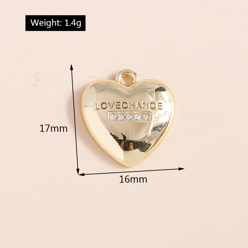 Mix 8 Stück Goldfarbe Herz Mond Sterne Bär Kristall Perlen Charms für DIY Schmuckherstellung Zubehör Anhänger Halskette Ohrringe – Detail 27