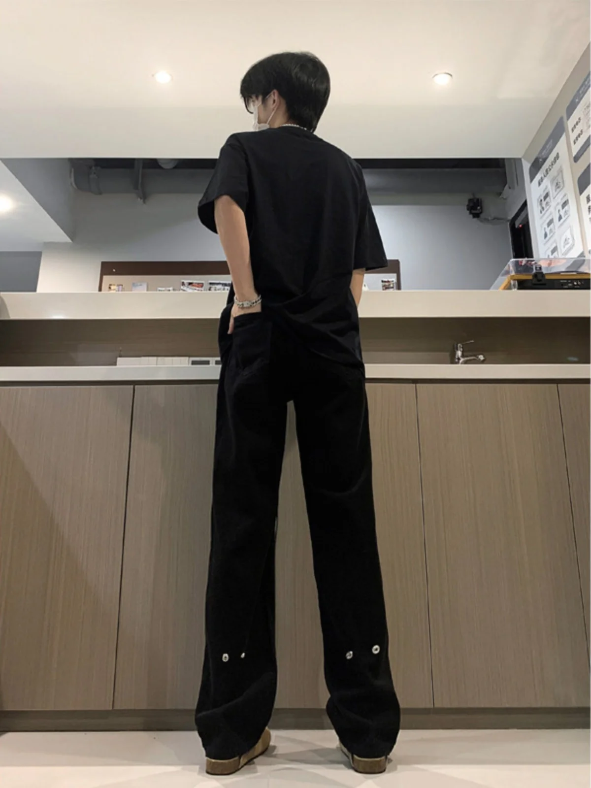 

Мужские джинсы в американском ретро-стиле, осенние, тонкие, свободные, прямого кроя, широкие брюки, модные, универсальные, повседневные, длинные брюки в стиле High Street